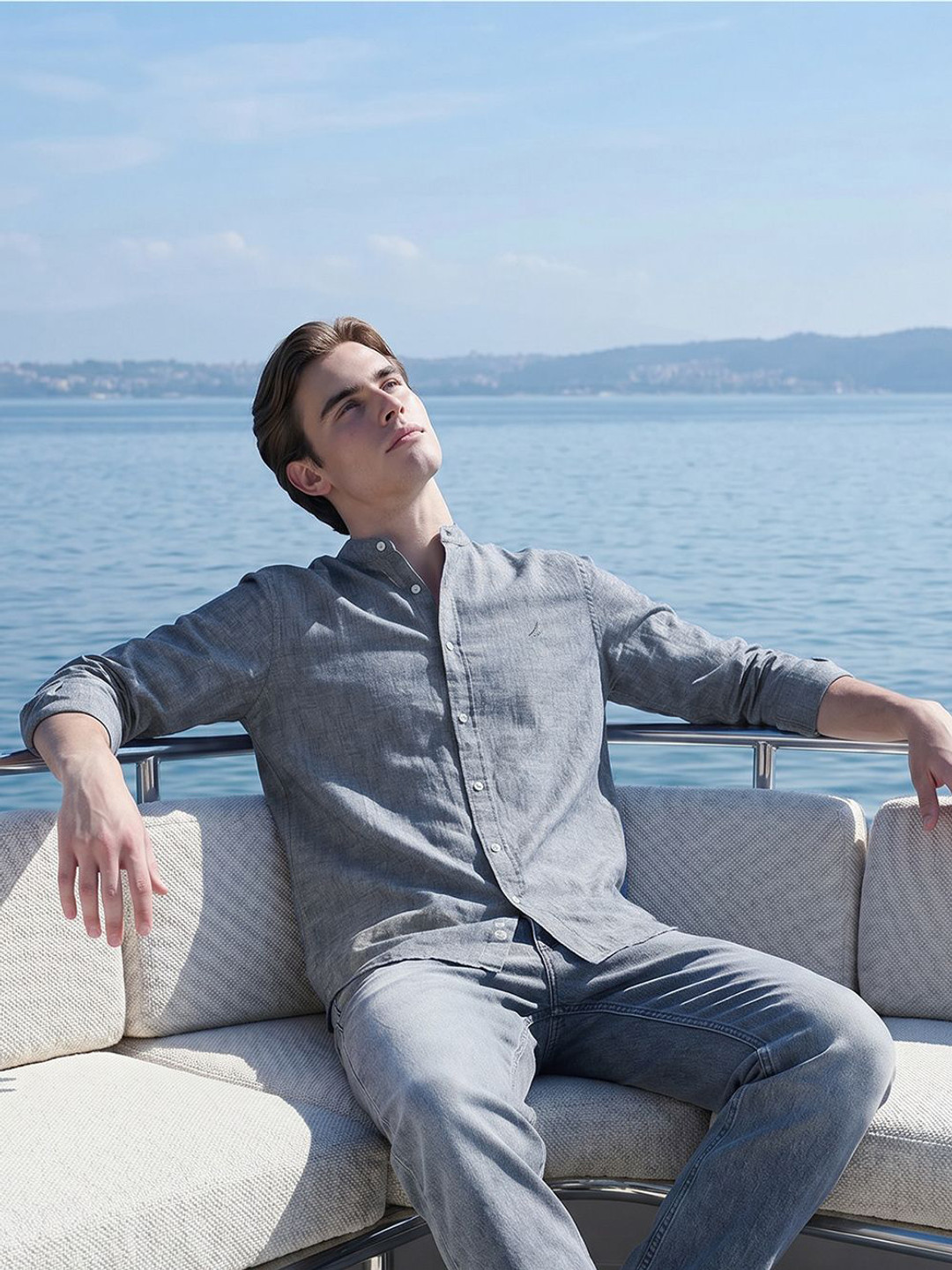 Nautica Slim Fit Pure Linen Casual Shirt