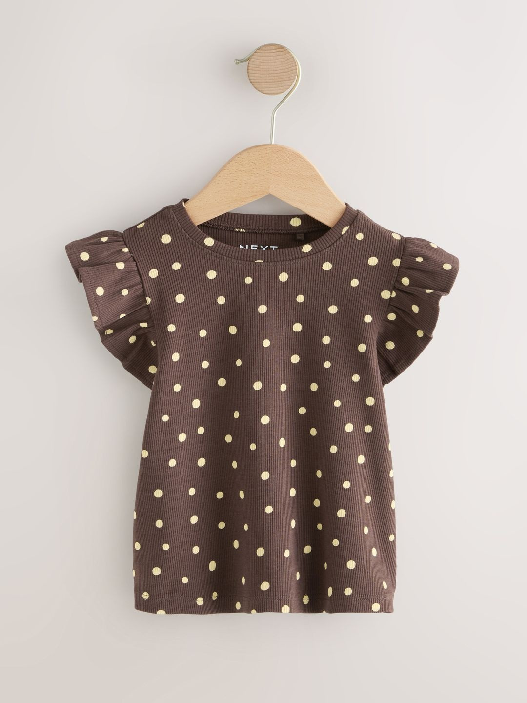 NEXT Girls Polka Dot Print Flutter Sleeve Top