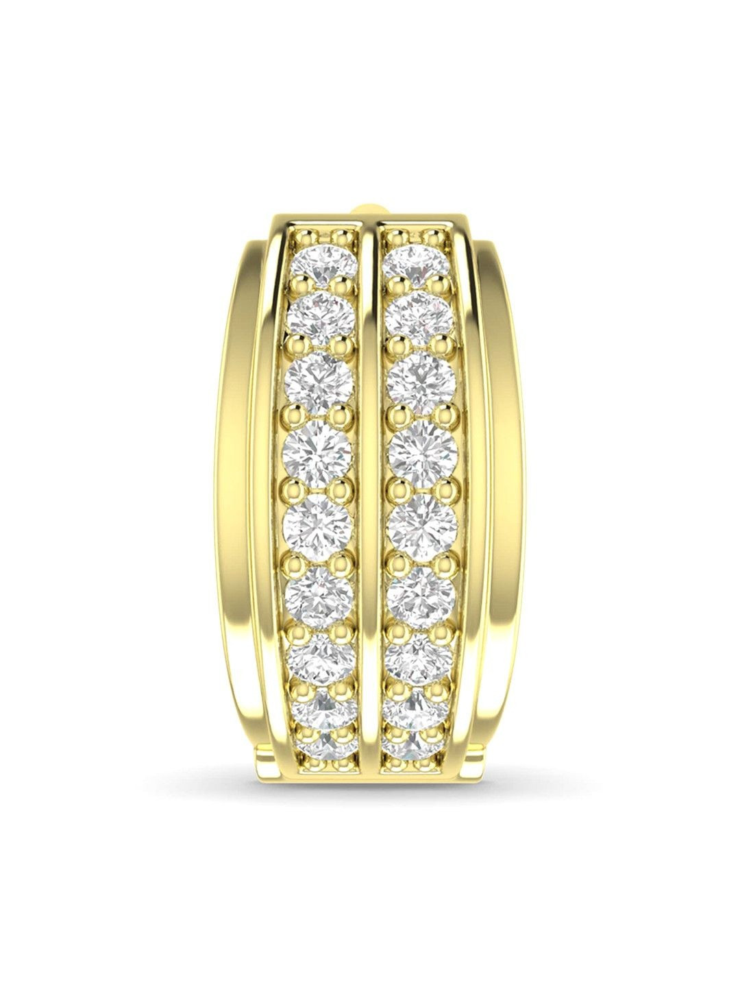 ORIONZ Men Gold-Plated Contemporary Cubic Zirconia Hoop Earrings