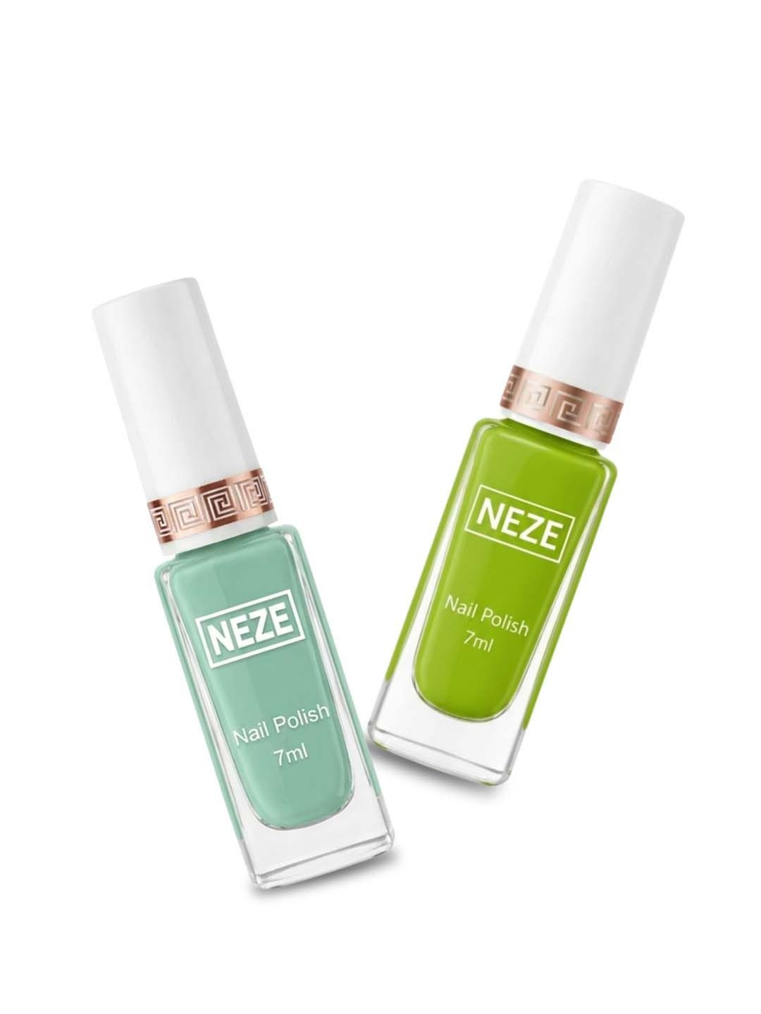 Neze Set Of 2 Long Lasting Nail Lacquer - 7 ml Each - Green