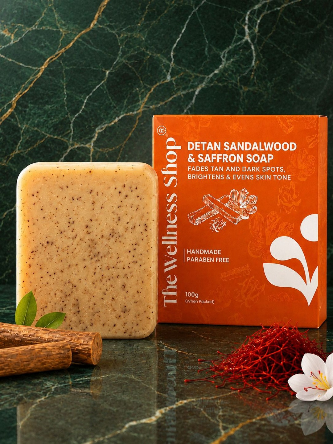 The Wellness Shop Sandalwood Saffron Detan Soap - 100 g