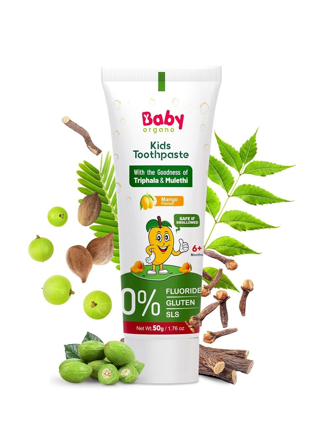 BABYORGANO Kids Toothpaste With Mango Flavour - 50 g