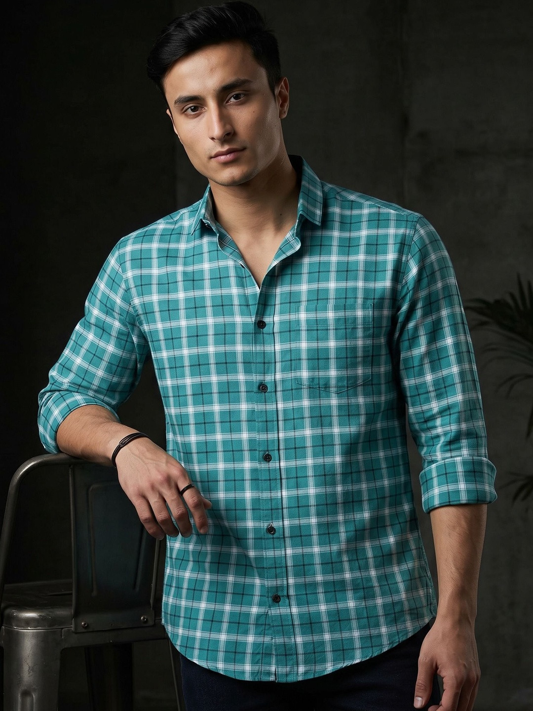 SZN Men Checked Casual Shirt