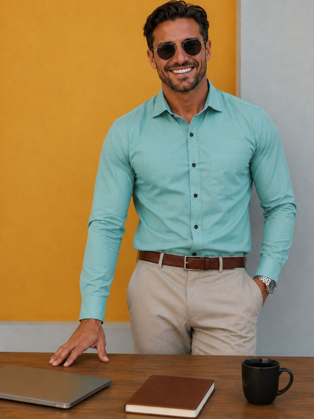 R.Code by The Roadster Life Co. Men Comfort Casual Shirt