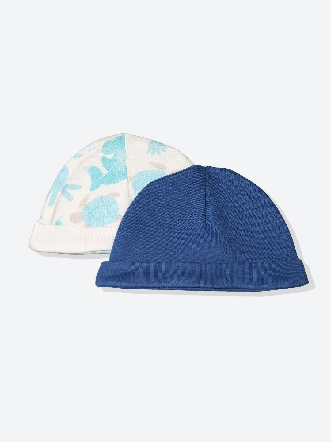 mothercare Infant Boys Pack of 2 Printed Pure Cotton Beanie