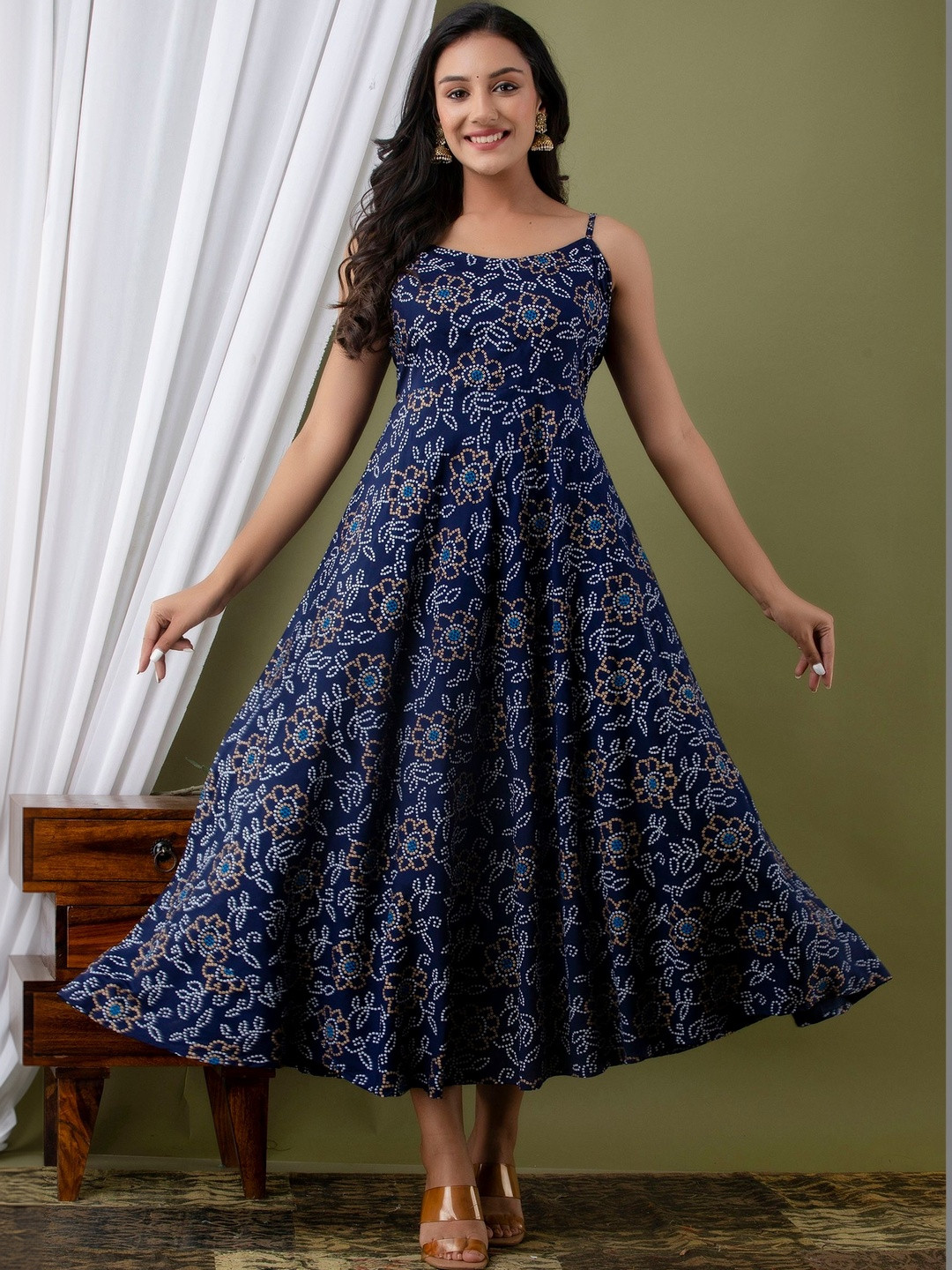 OBLEK Bohemian Print A-Line Maxi Dress