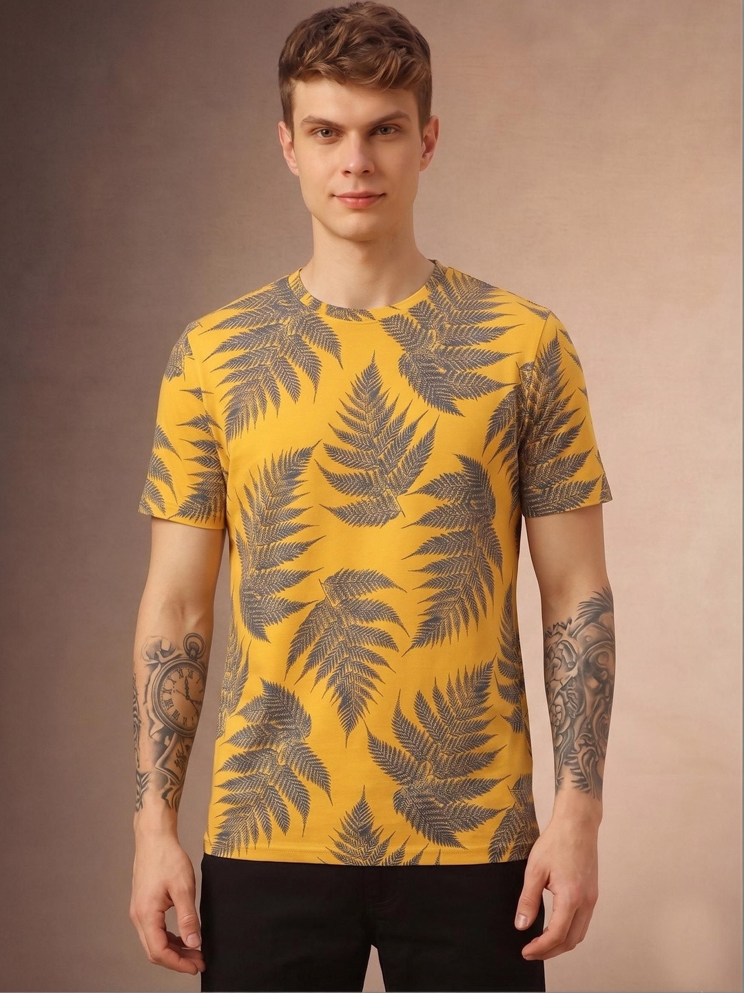TIGER SNAKE Men Floral Printed Tropical T-shirt