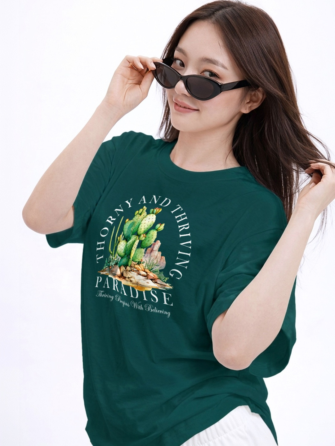 Roadster Women Printed Organic Cotton Blend T-shirt