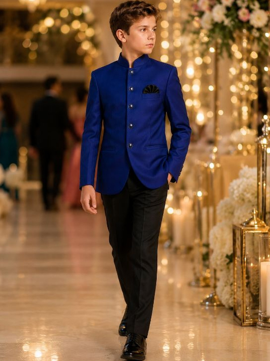 Sparklepop Boys Mandarin Collar Jodhpuri Two-Piece Suit