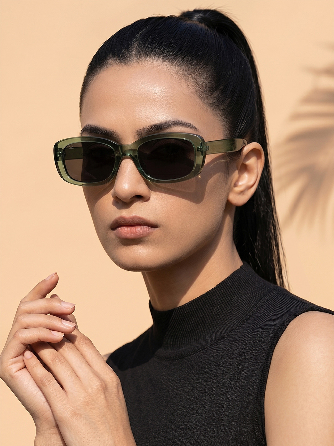 PERKEY Women Rectangle Sunglasses with UV Protected Lens PRKY0019-C2