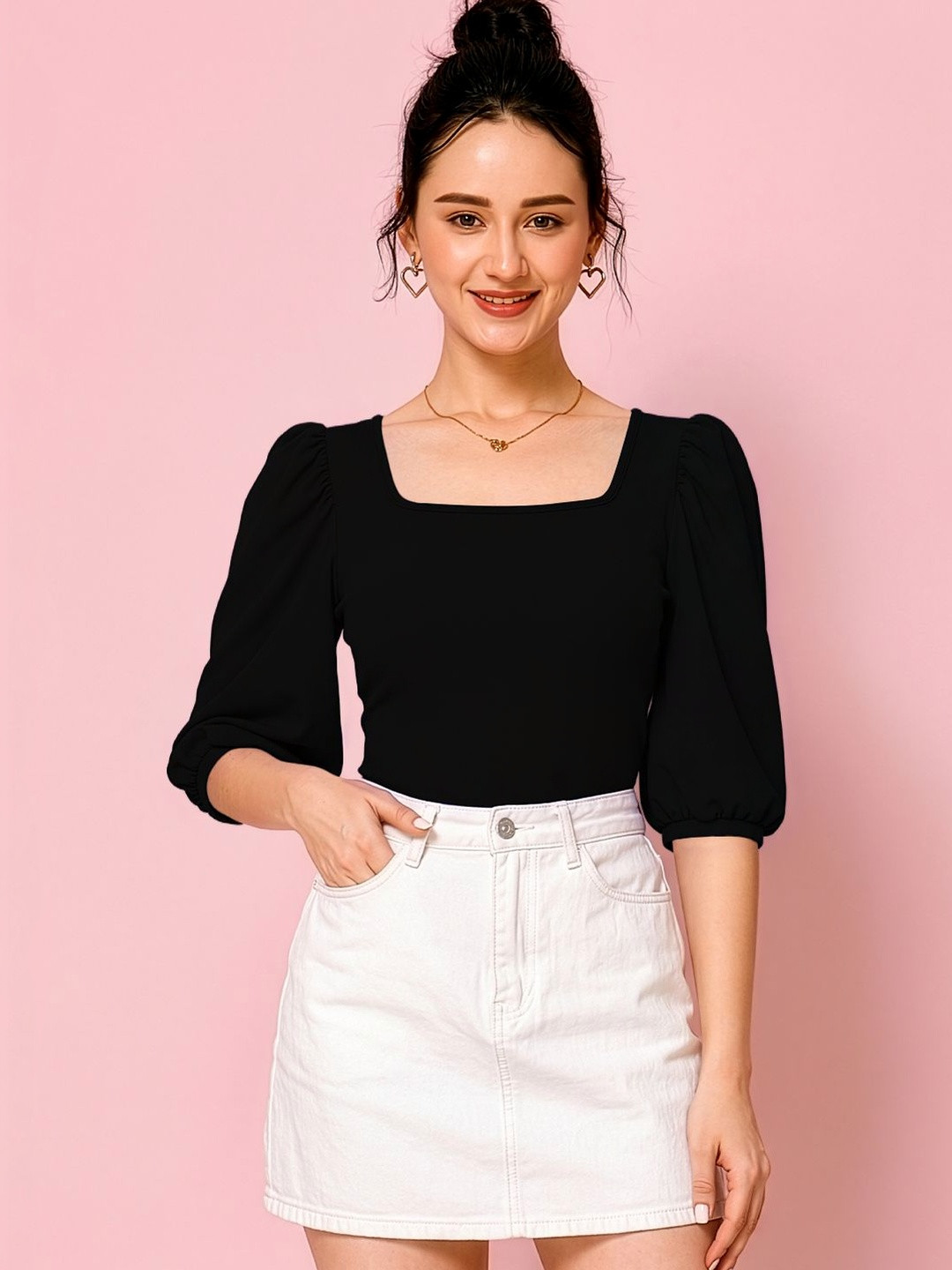 Navyankaa Puff Sleeve Top