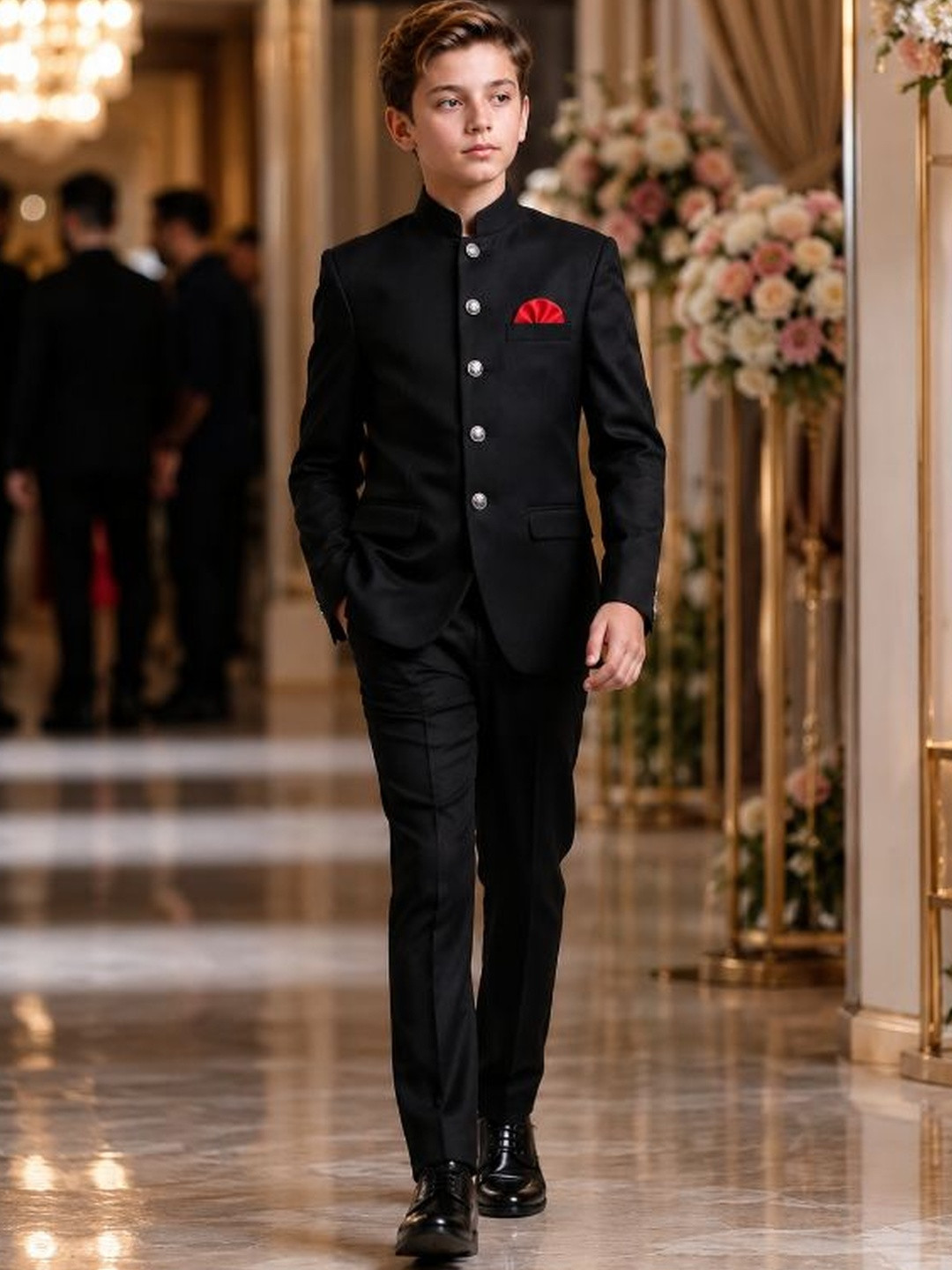 Sparklepop Boys Mandarin Collar Jodhpuri Two-Piece Suit