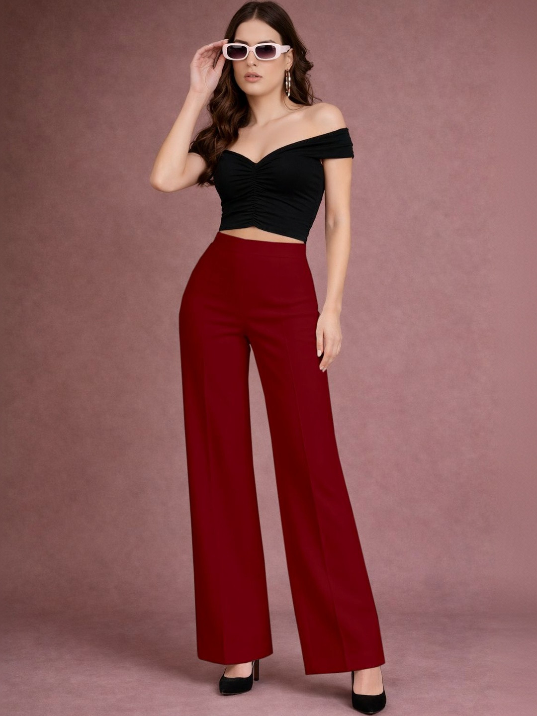 R.Code by The Roadster Life Co. Women Relaxed Easy Wash Trousers