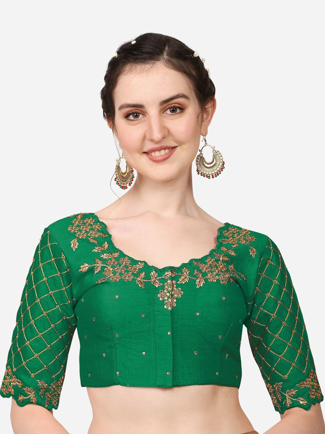 Moda Rapido Silk Embellished Thread Work Saree Blouse
