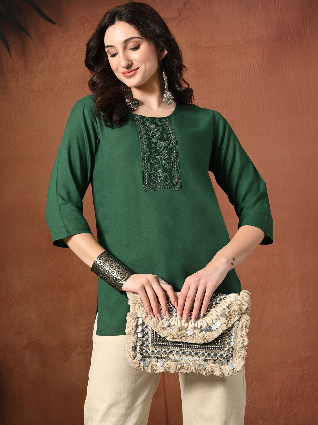 Anouk X fwd Ethnic Motifs Embroidered Thread Work Thread Work Kurti