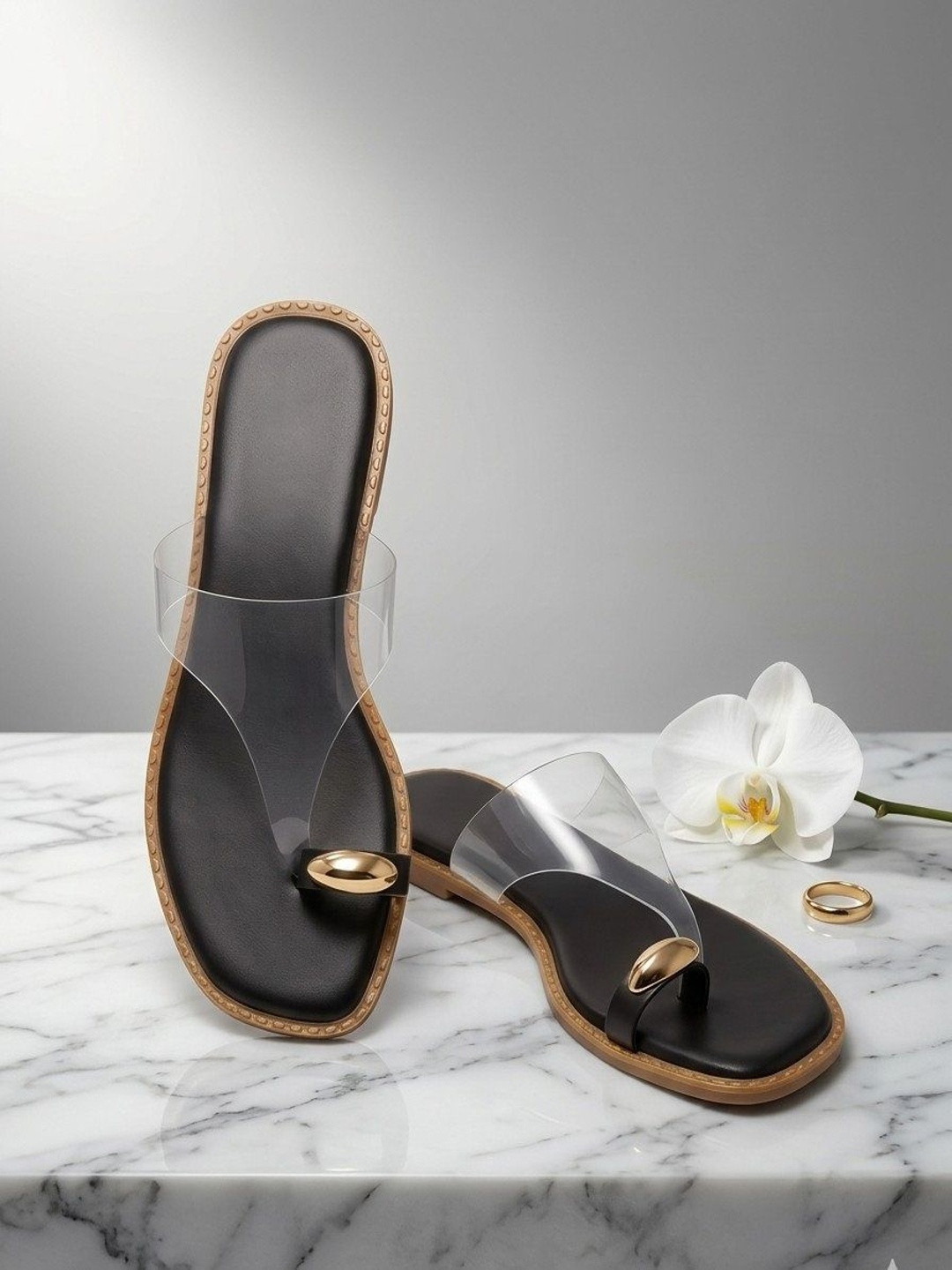 Dot21 Women One Toe Flats with Buckles