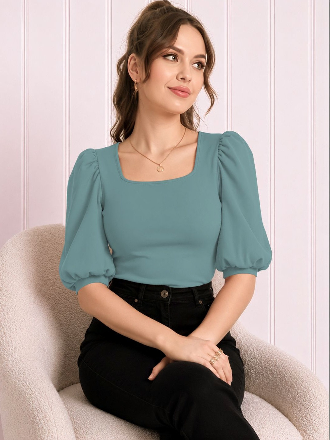 Navyankaa Puff Sleeve Top