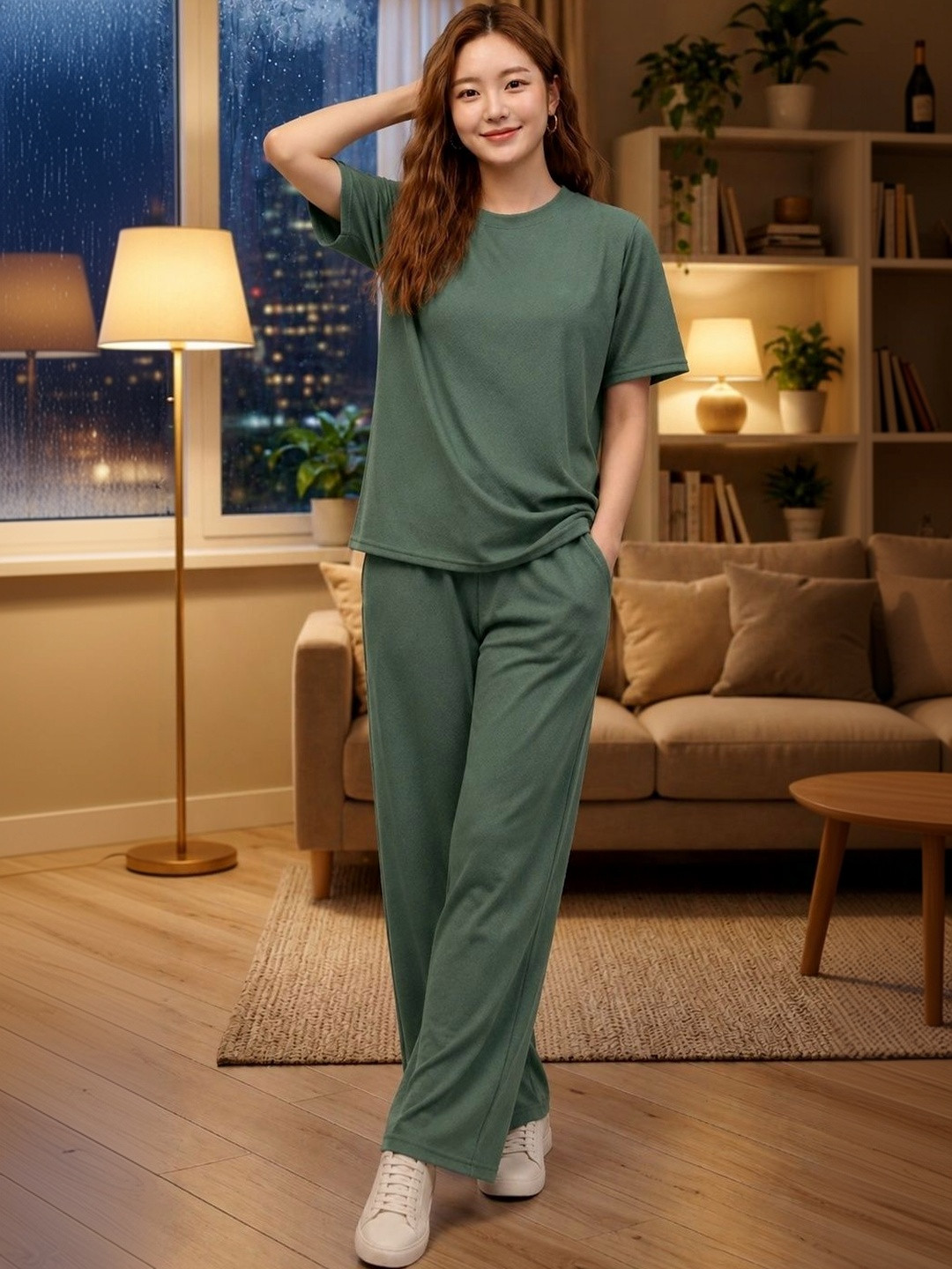 Keenuu Solid T-shirt with Trousers