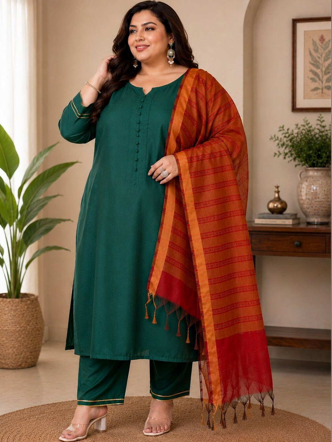 Chhipa Prints Women Regular Kurta with Trousers & With Dupatta