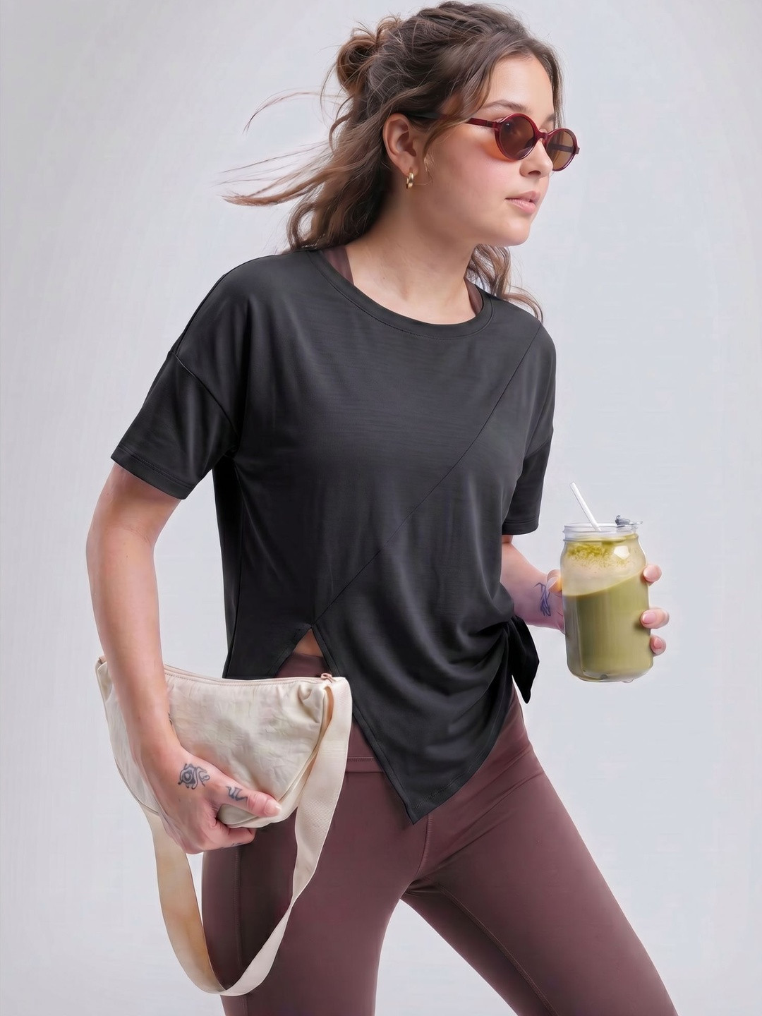 Eleg & Stilance Women Solid Sports Wrap Top