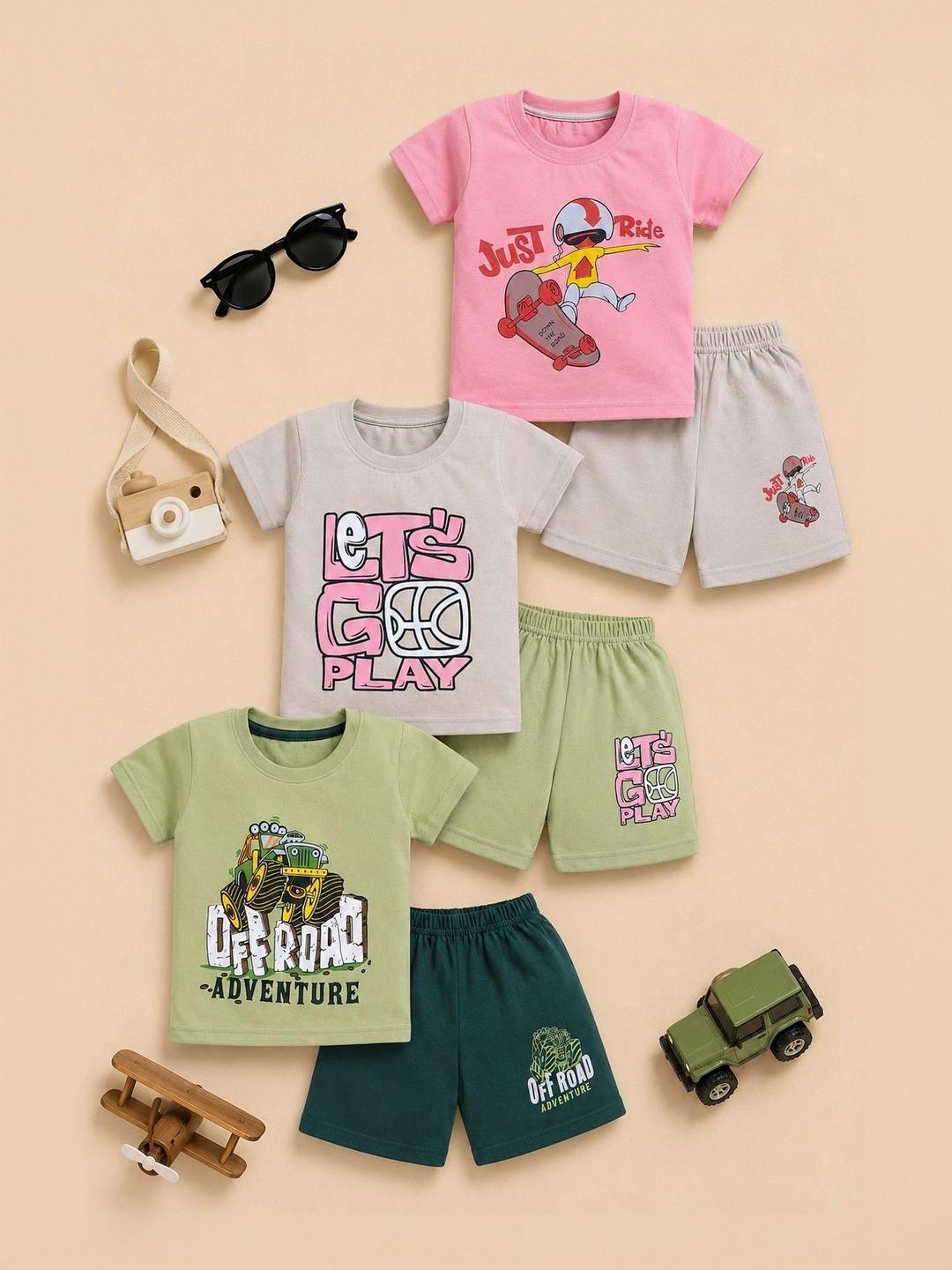 carrydreams Boys Printed T-shirt with Shorts
