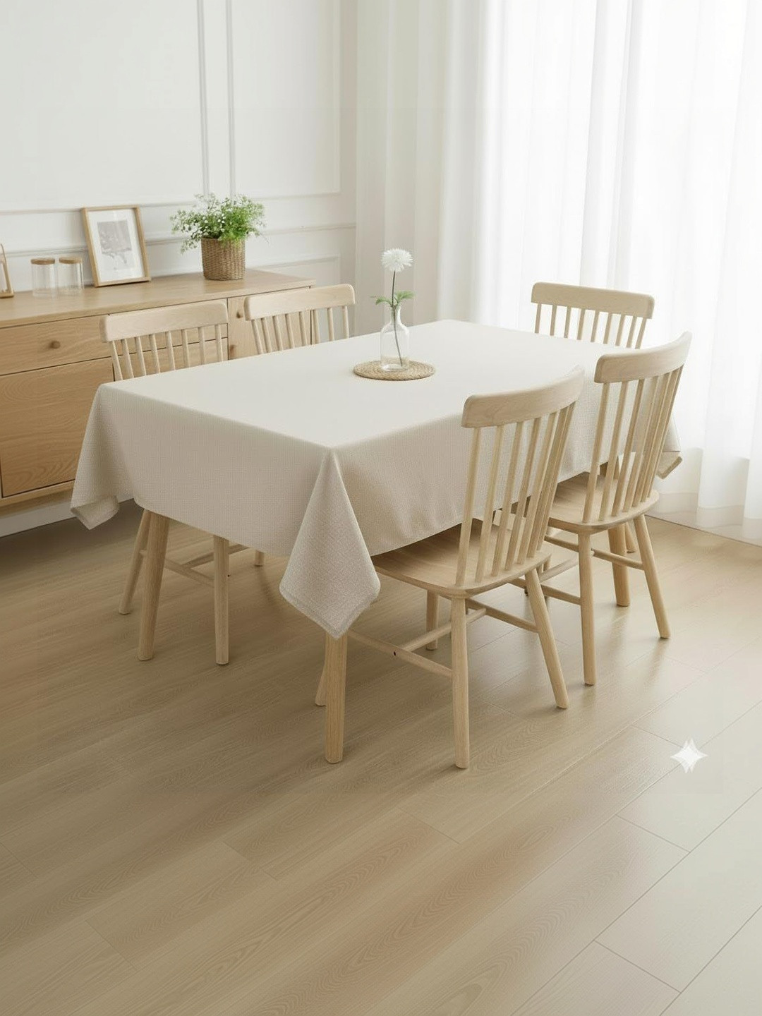 CASA-NEST Beige Jute 6 Seater Table Cover