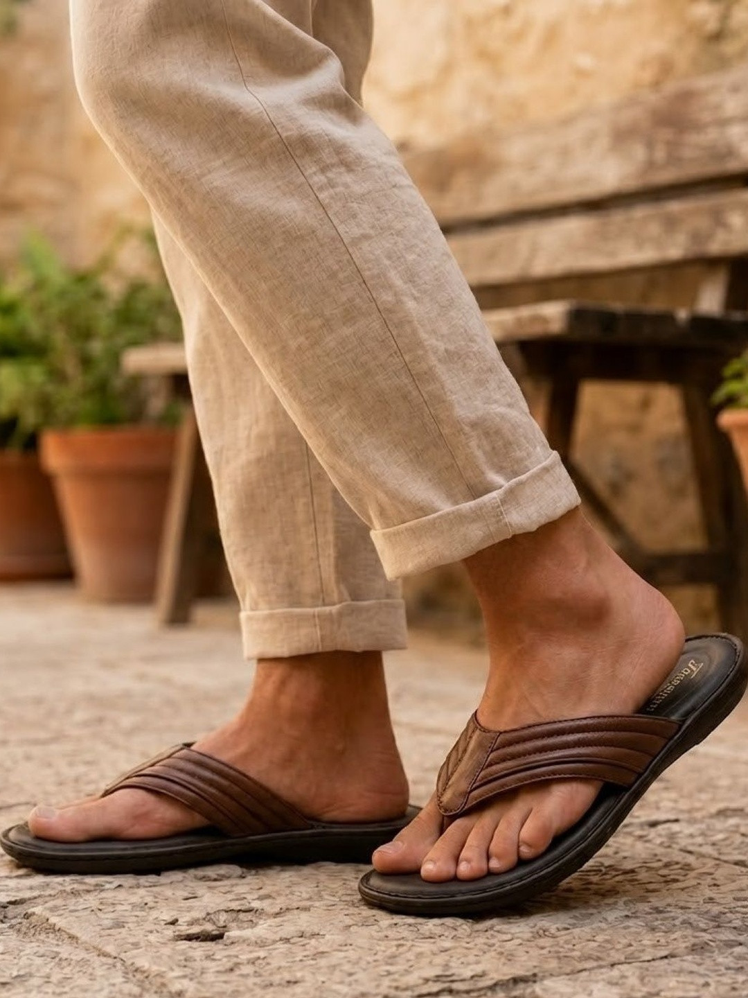 Florsheim Men Leather Comfort Sandals