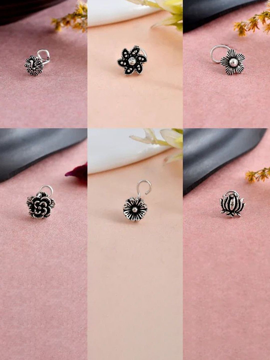 NAMAN ARTS Silver-Plated Stud Nosepin
