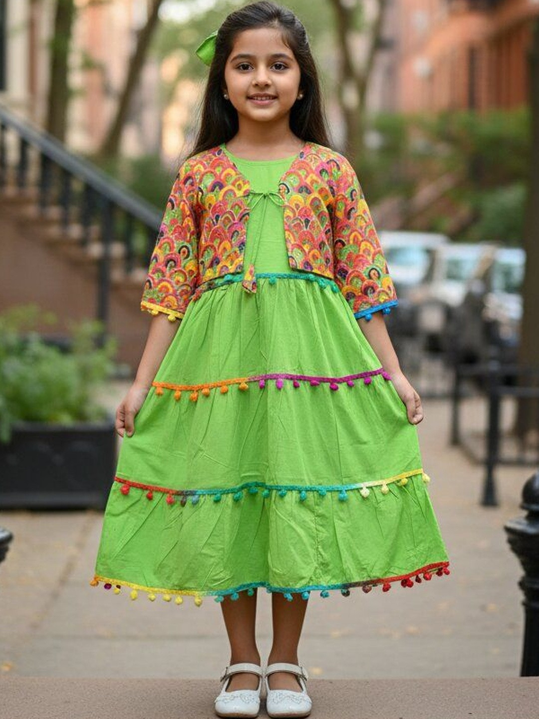 JAANYA Print A-Line Dress