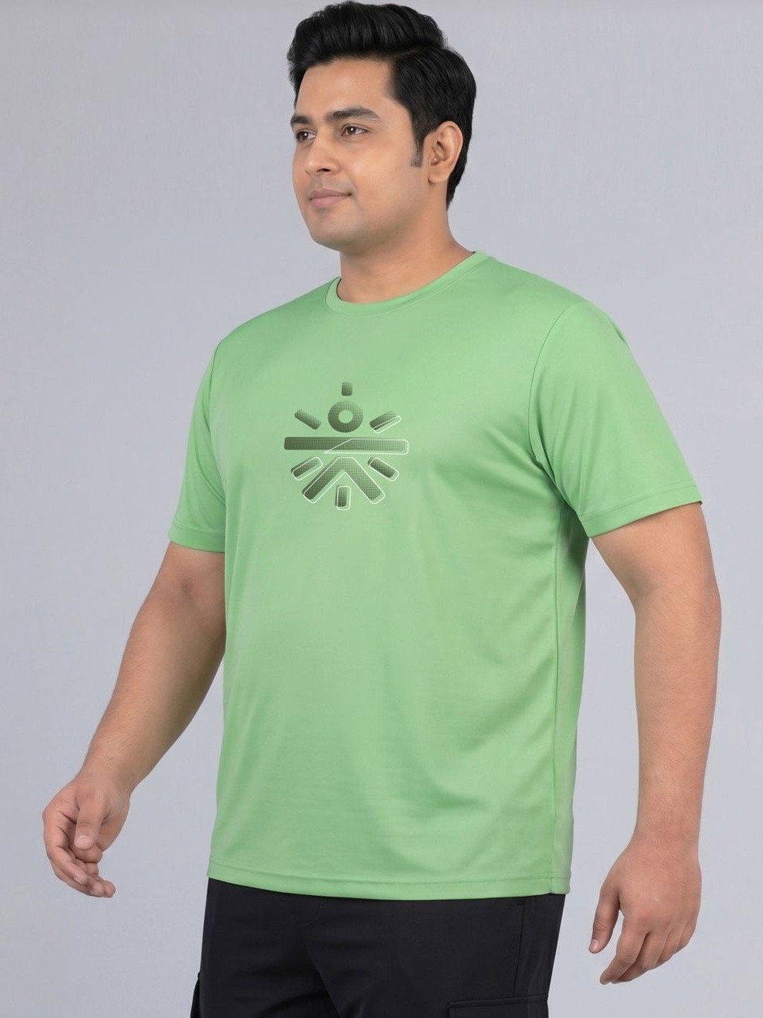 CULT Men's Lime Training Essential Plus Size T-shirt