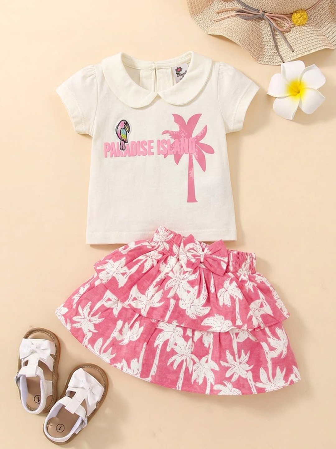Annie Girls Printed Top with Skirt