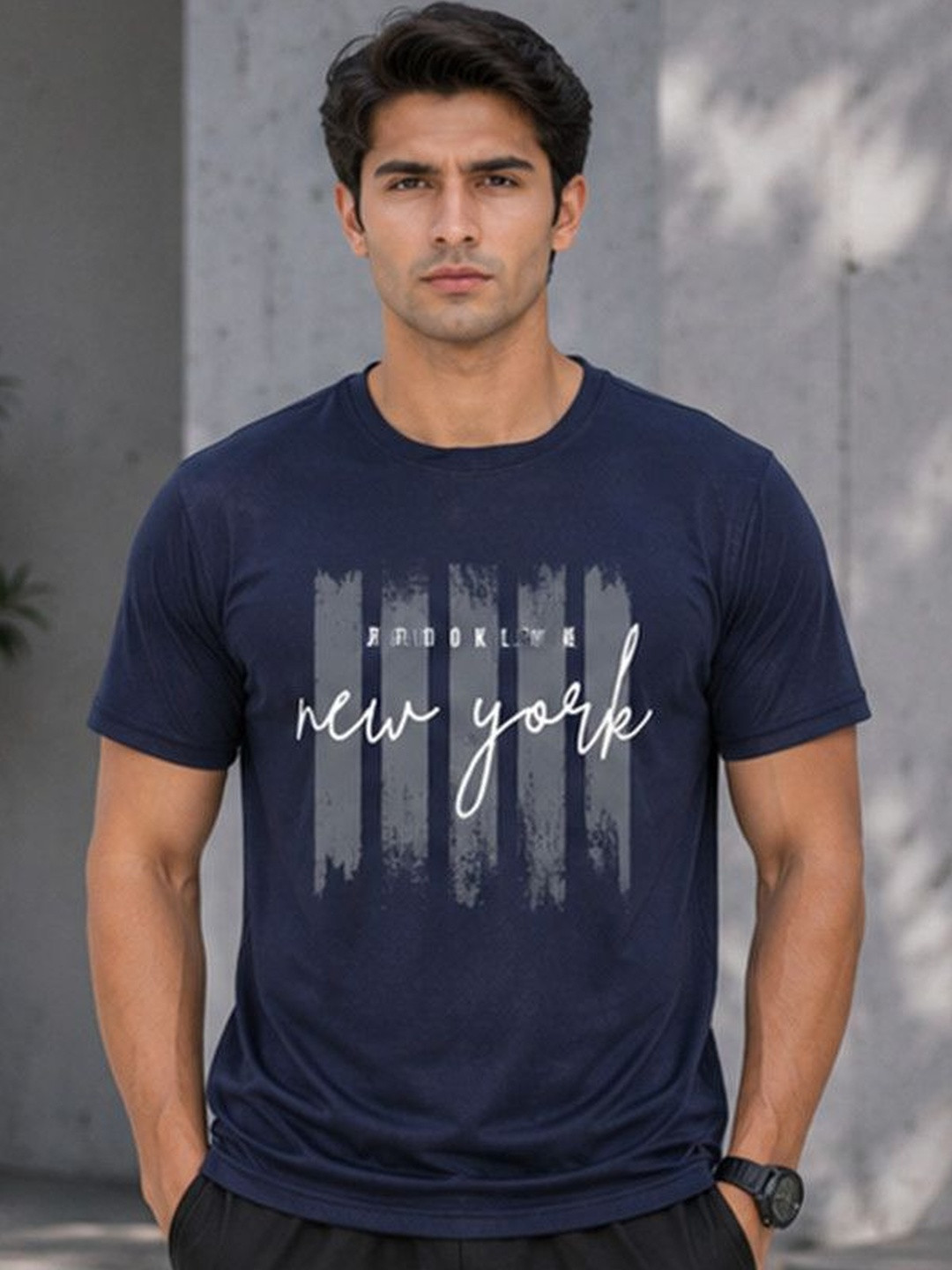 Dpassion Men Quick Dry Gym Printed T-Shirt