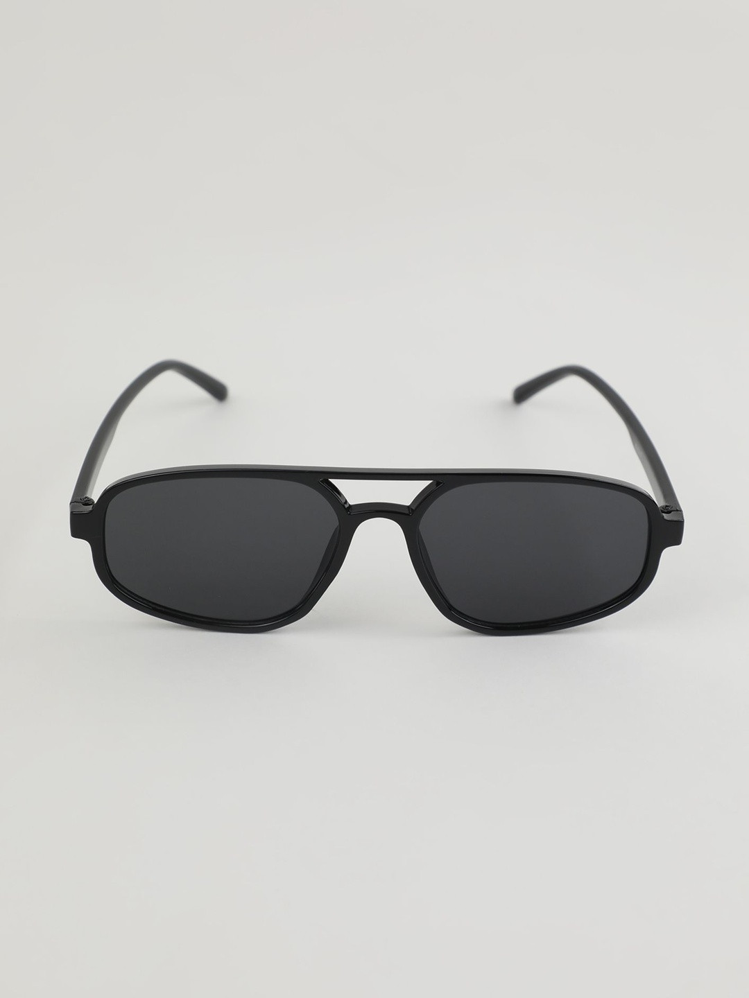 LULU & SKY Women Black Lens & Black Aviator Sunglasses with