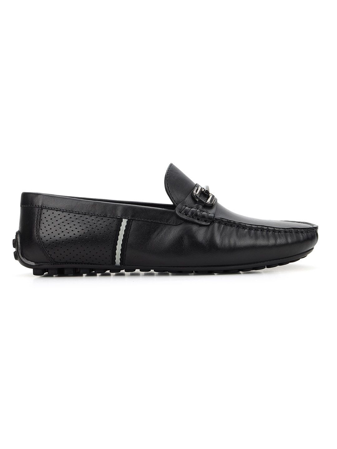 ROSSO BRUNELLO Men Leather Round Toe Slip-On Formal Loafers