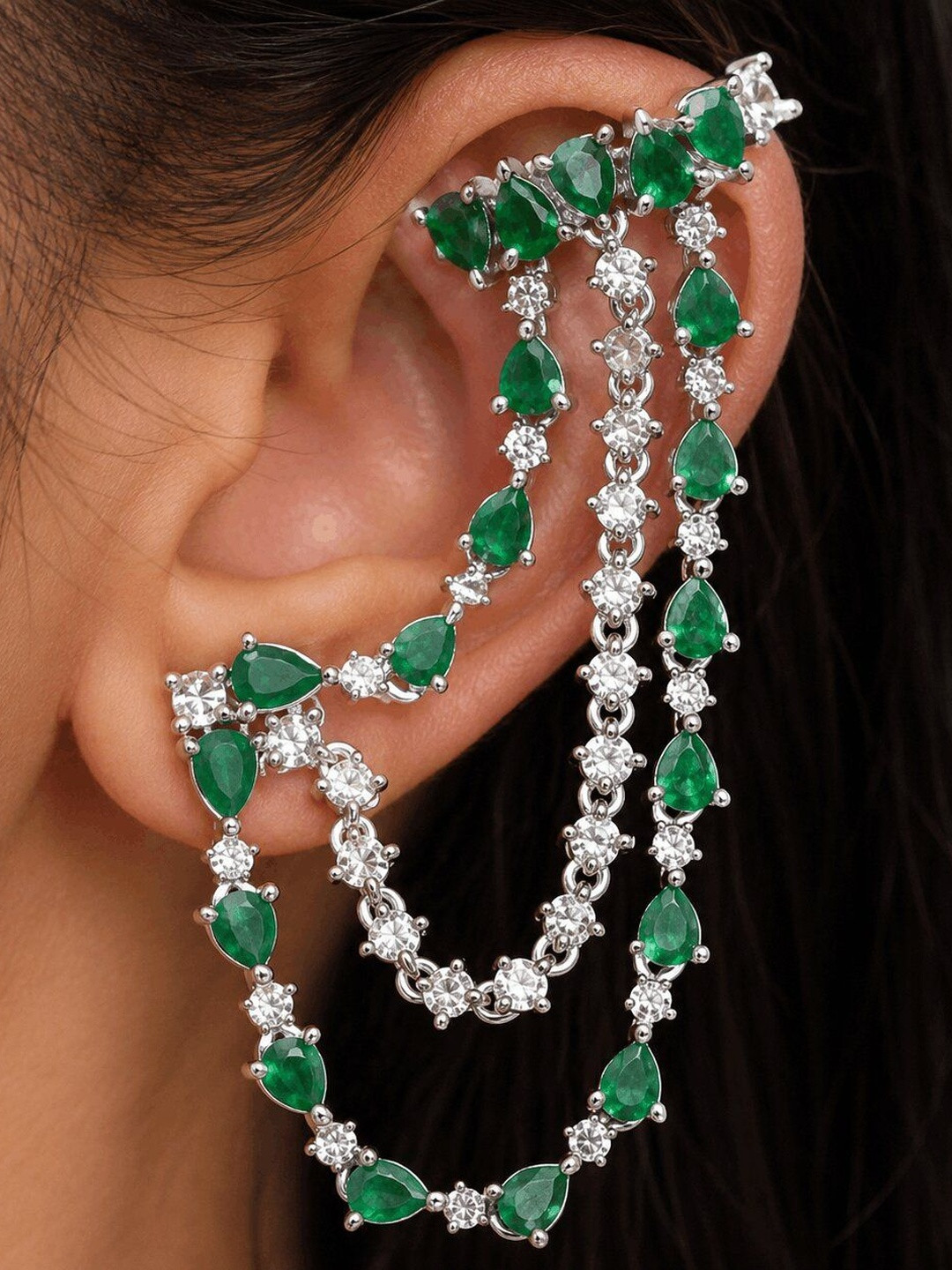ELEGLAM Teardrop Shaped Ear Cuff Earrings