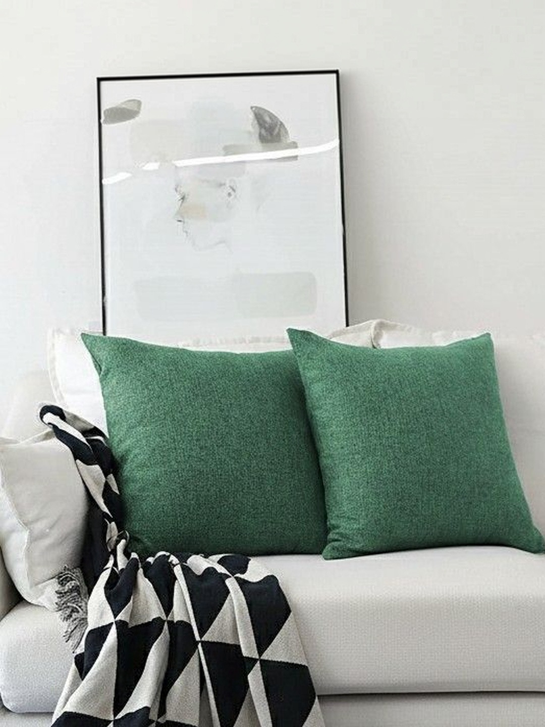 Khooti Green Set of 2 Square Cushion Covers