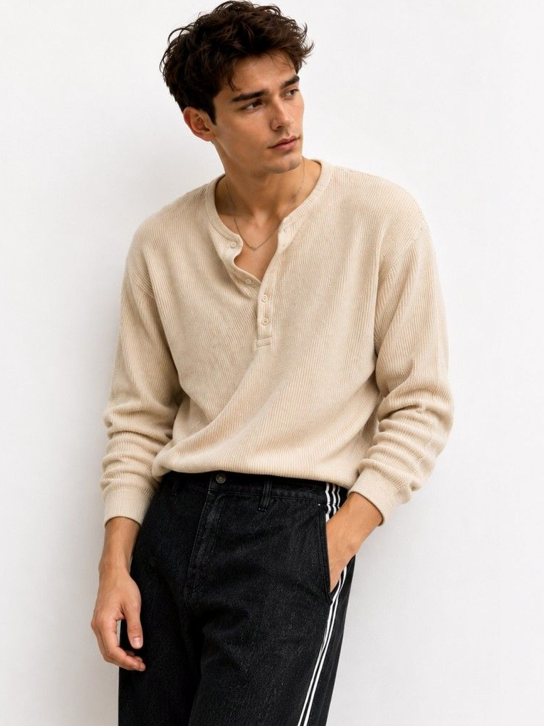 Netclick Men Henley Neck T-shirt