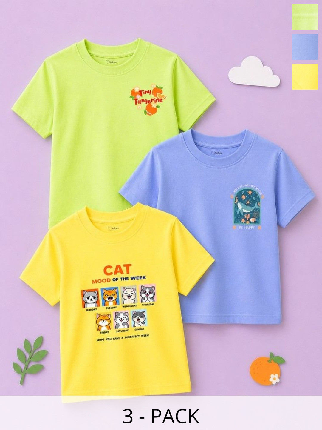 Kidbea Kids 3 Printed Bamboo T-shirt