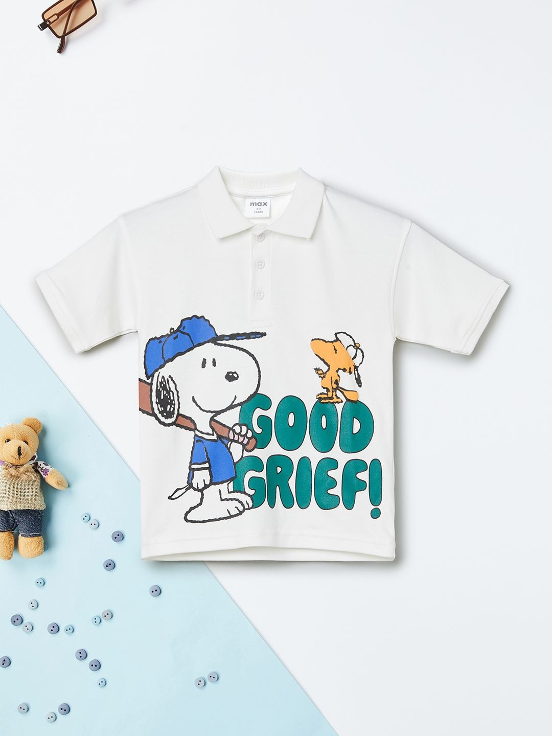 max Boys Printed Polo Collar T-shirt