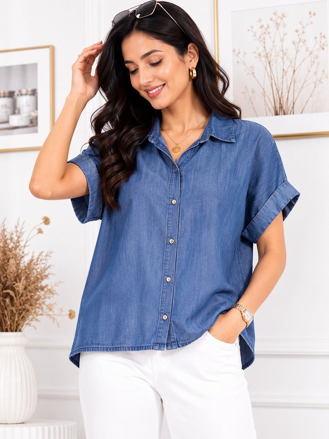 DRAPE AND DAZZLE Women Casual Shirt