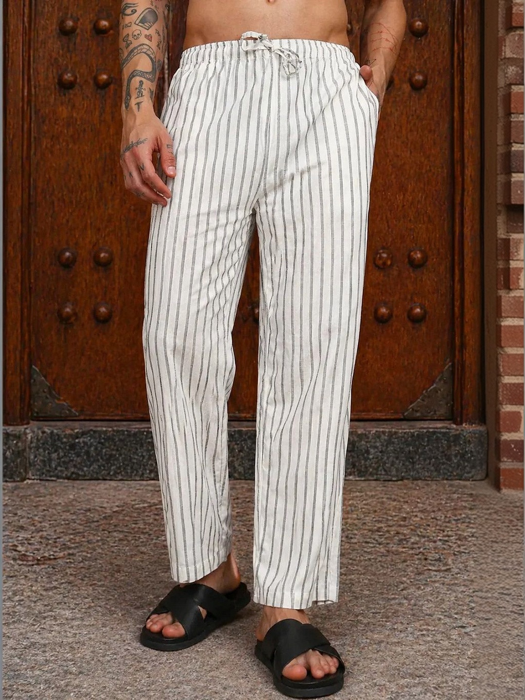 HERE&NOW Men Striped Trouser