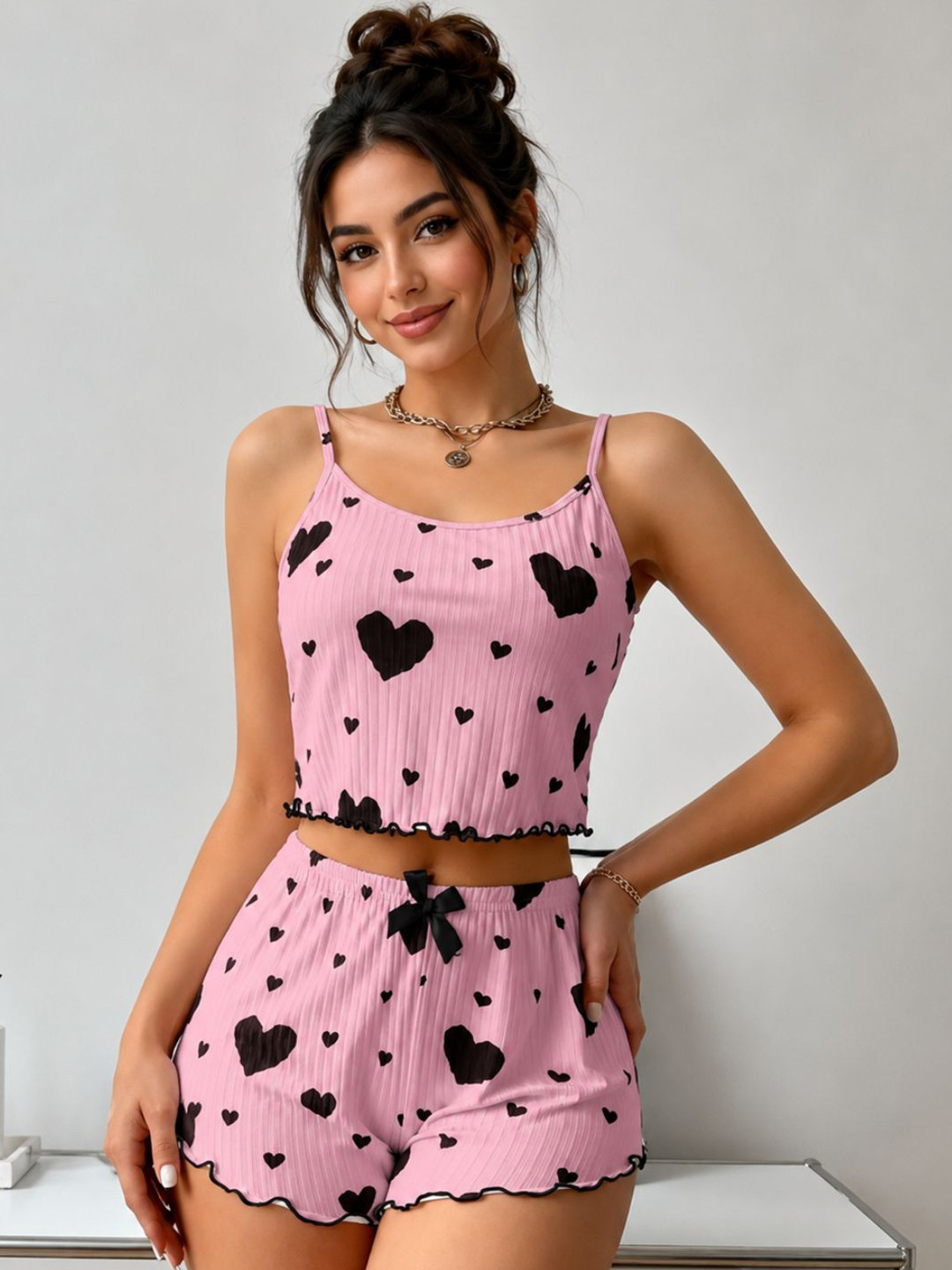 NEWBA Printed Mid-Rise Lingerie Set