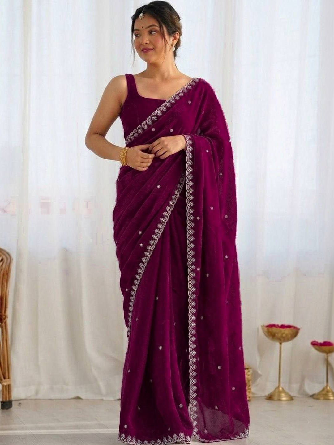 KALINI Ethnic Motifs Embroidered Bagh Saree