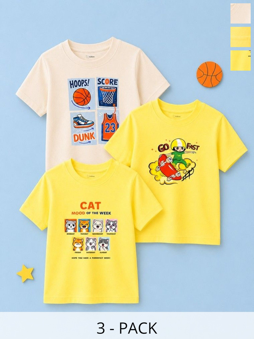 Kidbea Kids 3 Printed Bamboo T-shirt