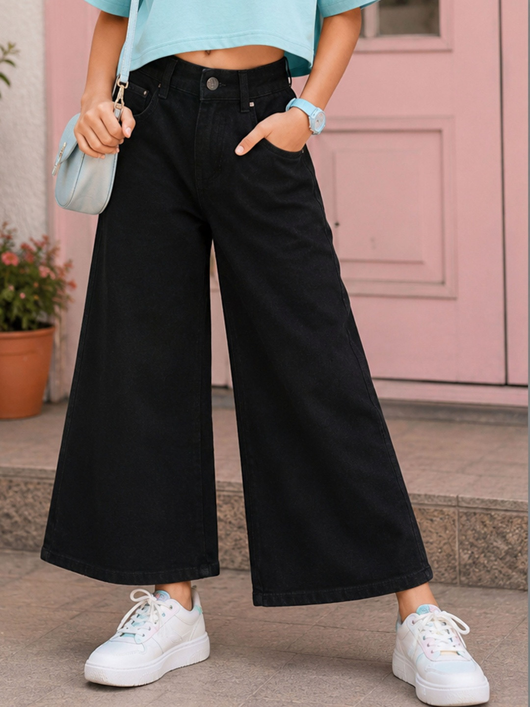 KiddoPanti Girls Relaxed Fit Mid-Rise Stretchable Jeans