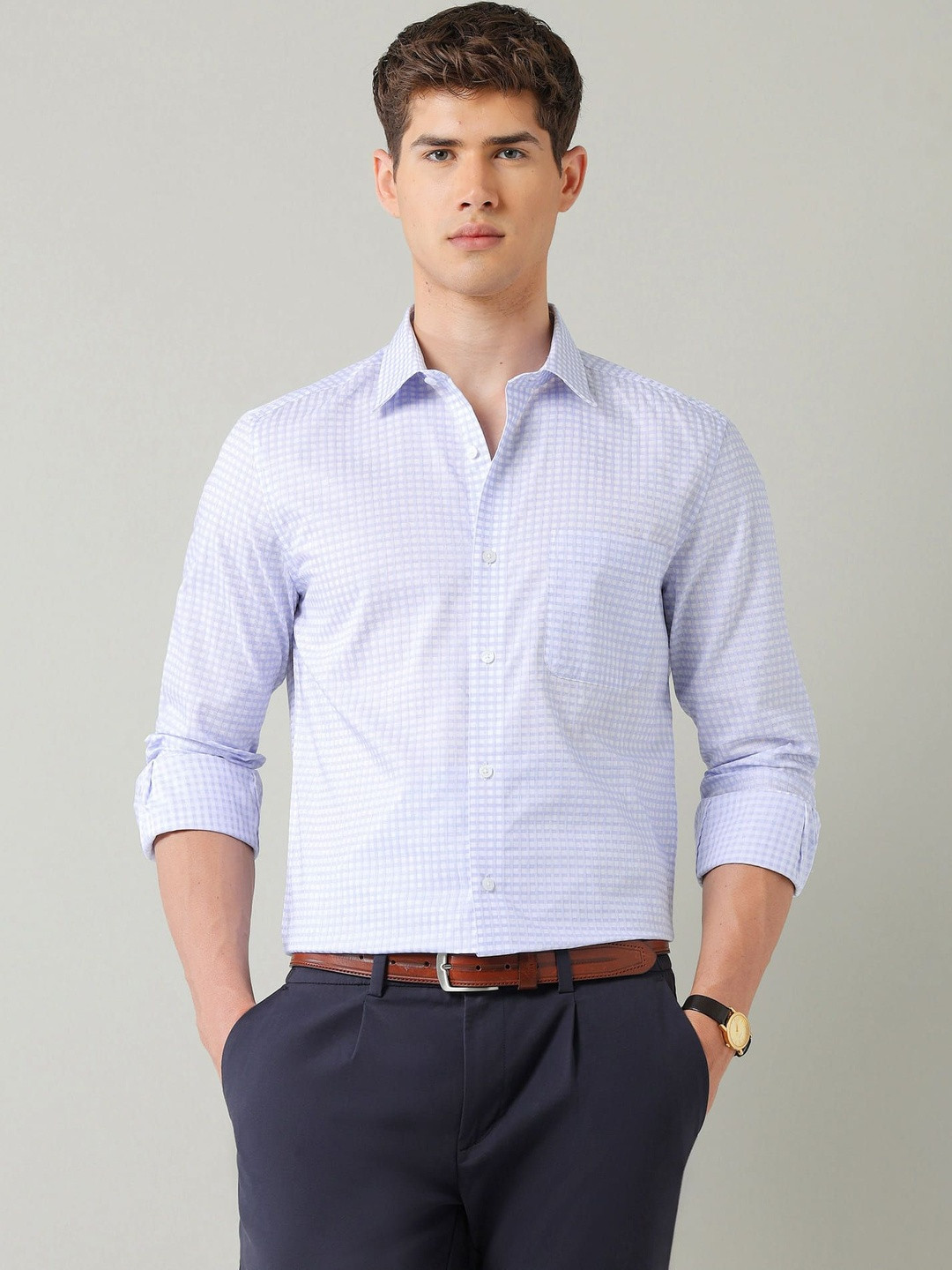 AD By Arvind Men Comfort Micro Checks Checked Formal Shirt
