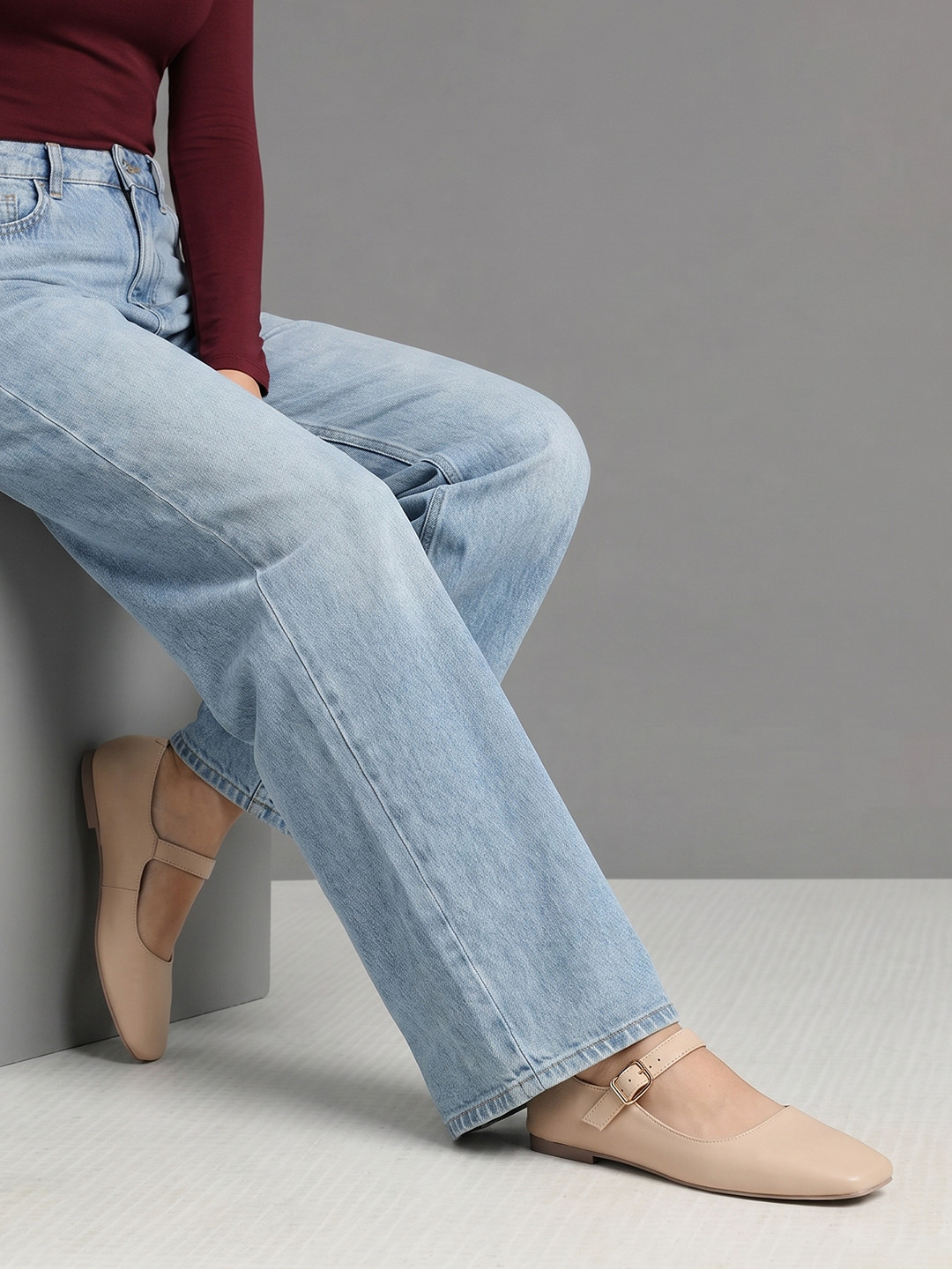 Kenneth Cole Women Leather Mary Jane Ballerinas
