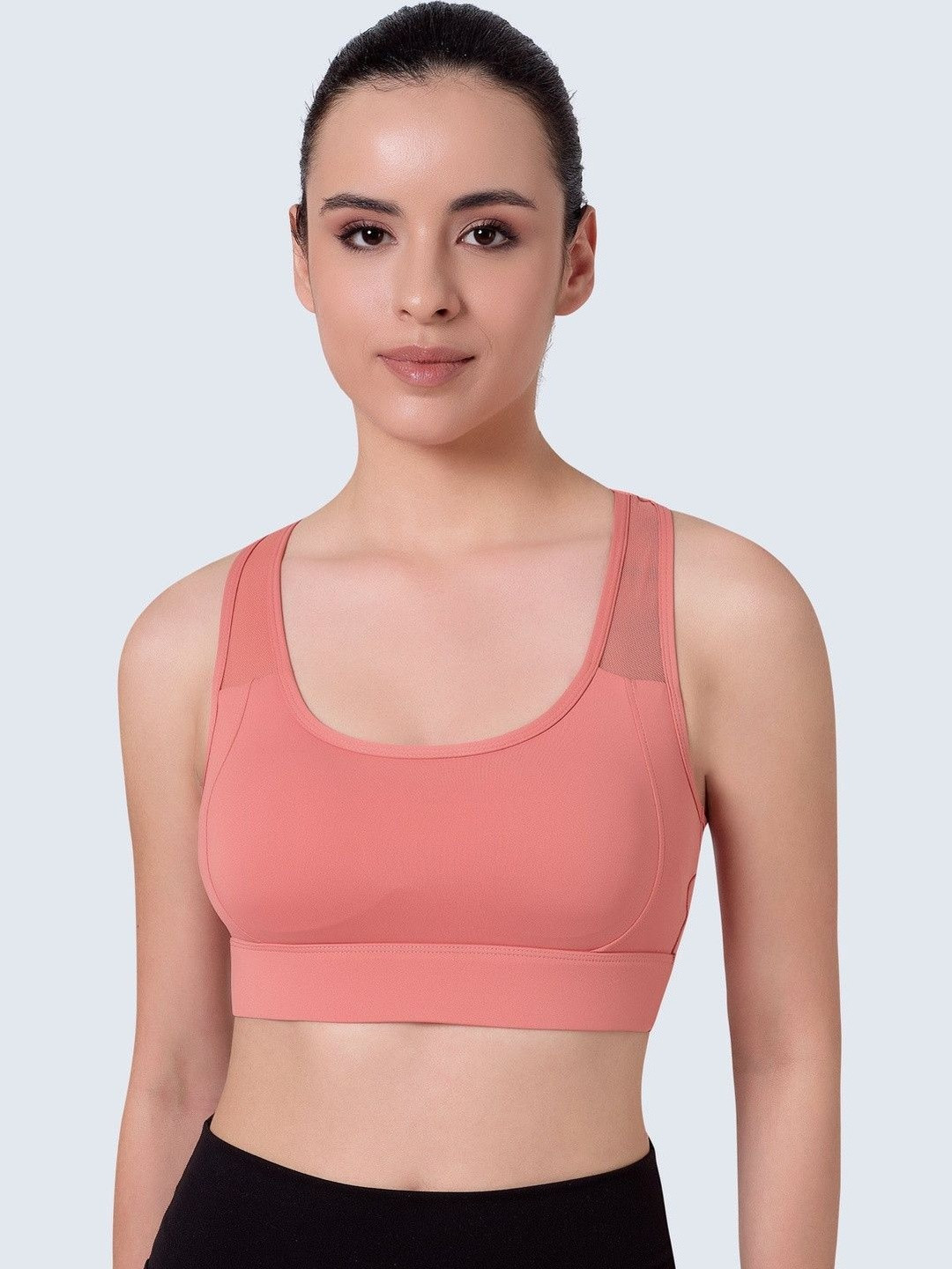 PLUMBURY Full Coverage All Day Comfort Removable Padding Rapid-Dry Sports Bra