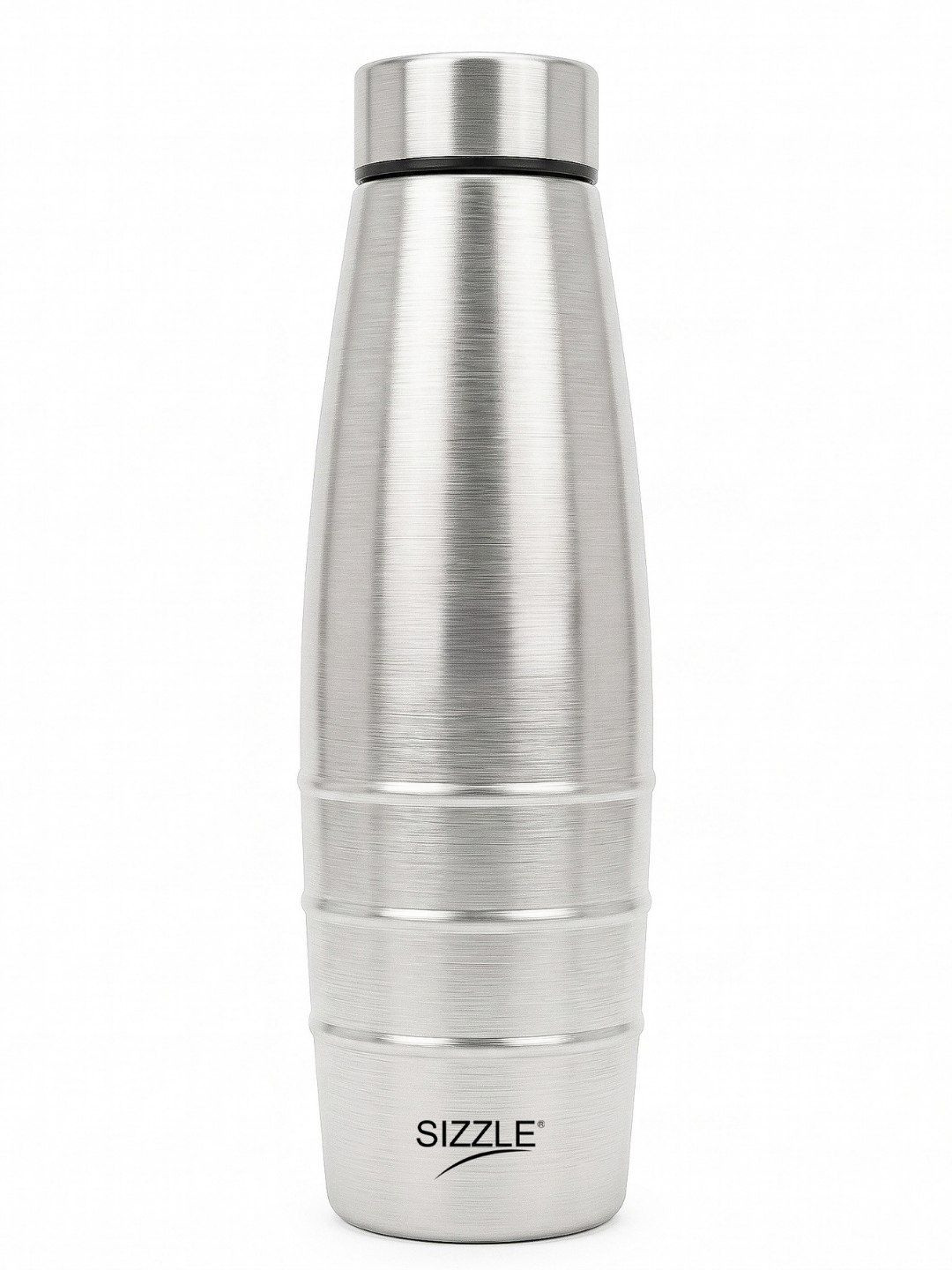 SIZZLE Silver-Toned Single Stainless Steel Solid Water Bottle