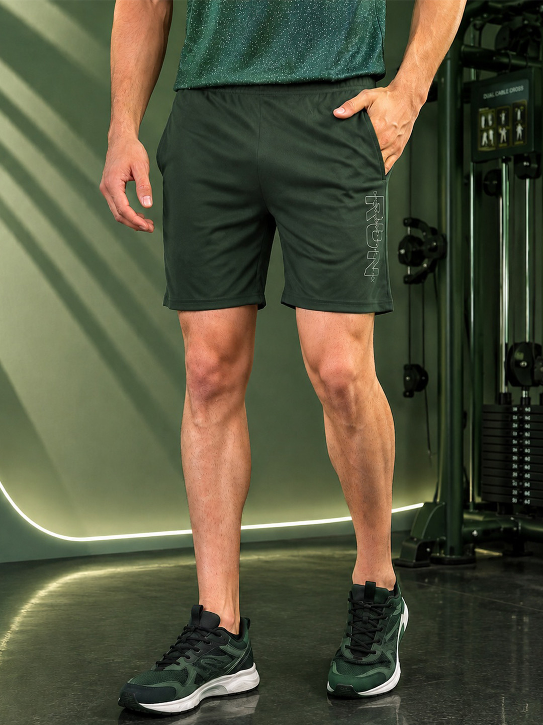 Lemona Men Typography Printed Sports Shorts with e-Dry Technology Technology